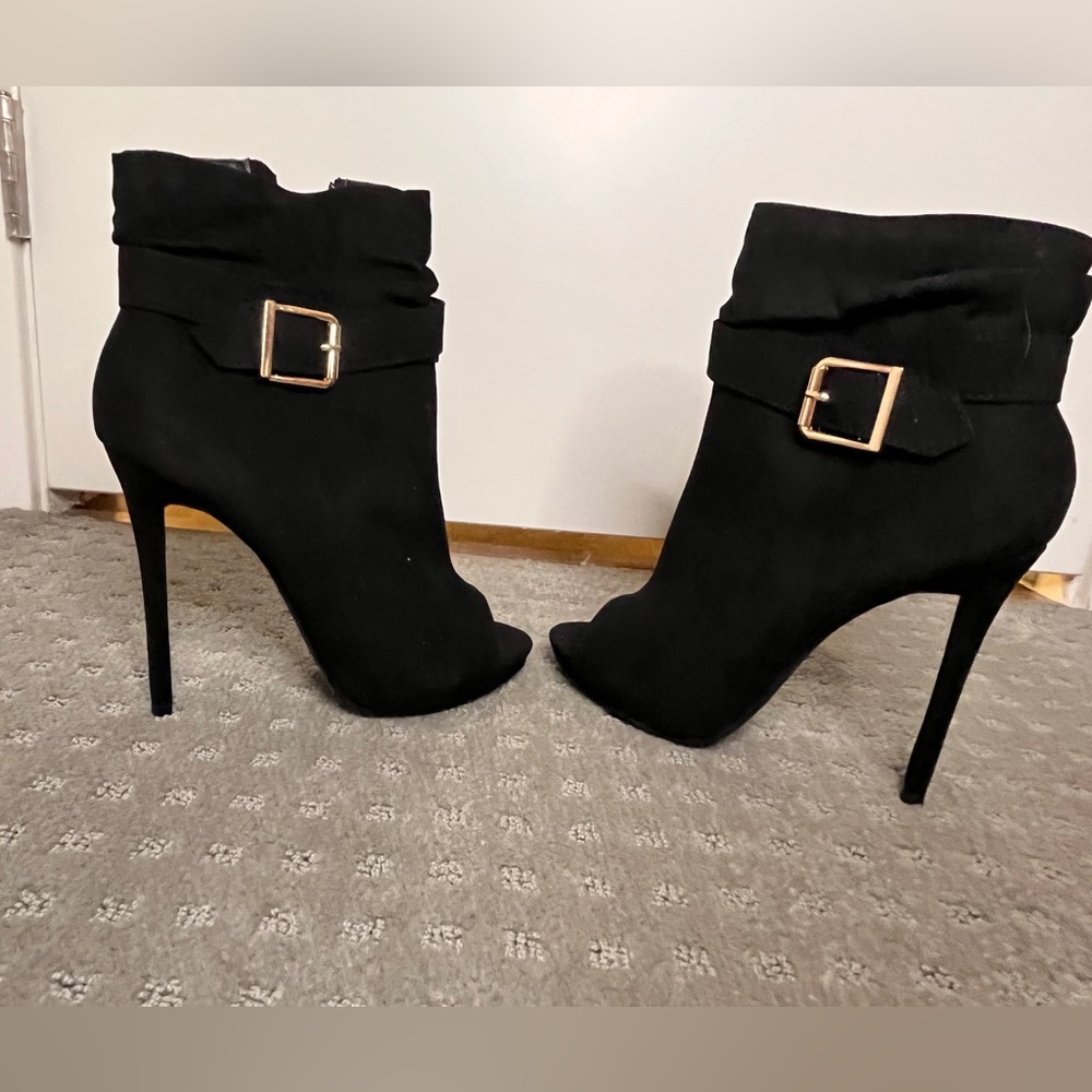 Open toe booties